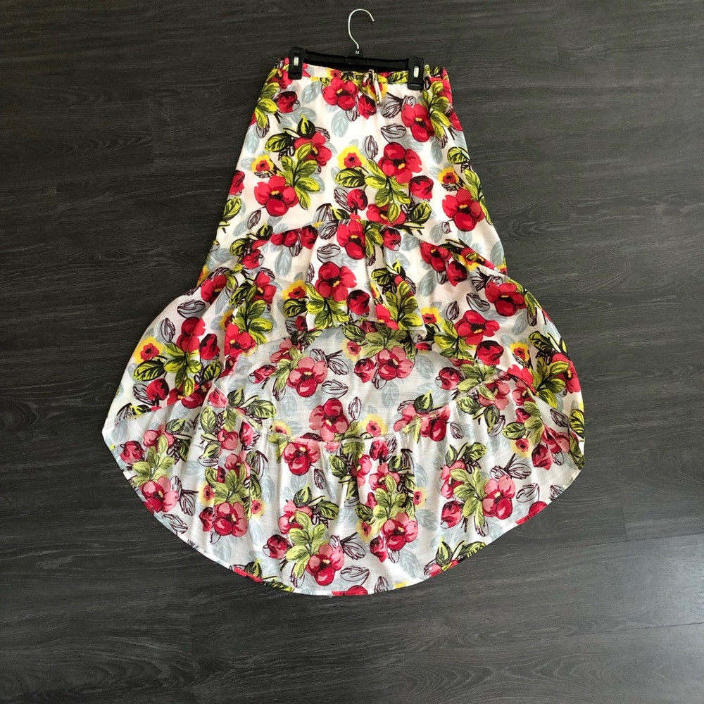 High low floral skirt